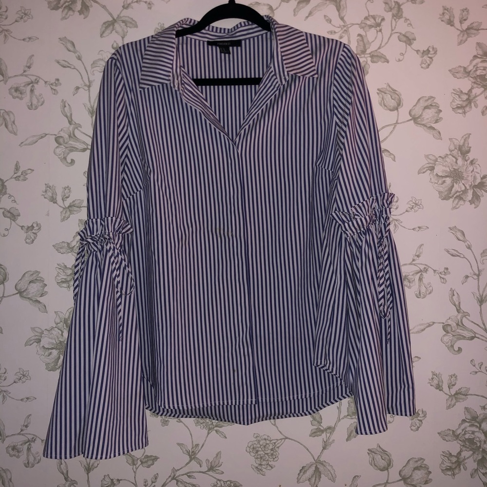 Button Down with Accent Sleeves
